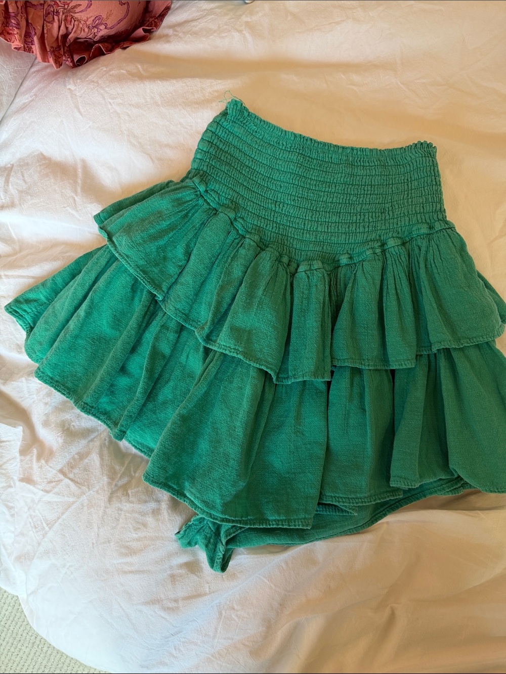 Altar'd State Emerald Tiered Mini Skort